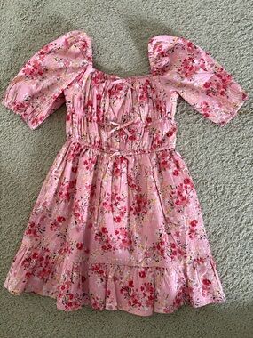 Gymboree Pink Floral Puff Sleeve Dress